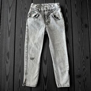 Vintage Lee High-Waisted Acid Wash Jeans Girls Size 10 Slim – Zip Hem USA Made